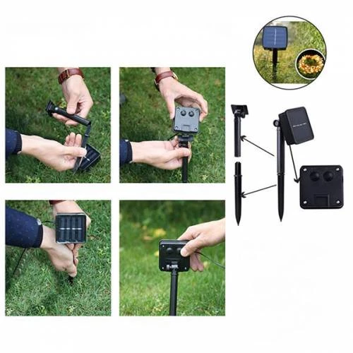 Polham Güneş Enerjili Bahçe Aydınlatması, Bahçe Süsü Su Geçirmez LED Bahçe Kapı Oda Ağaç Aydınlatma - 4