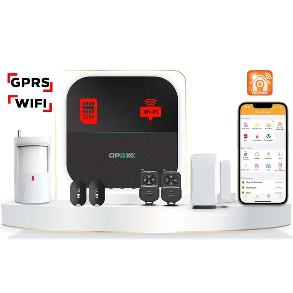 Opax-W20 Gprs I Gsm I Wıfı Kablosuz Network Alarm Sistemi (1 Yıl Ahm Ücretsiz)