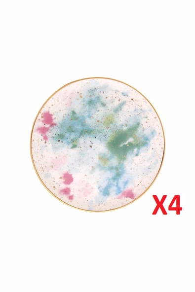 Porland Cosmos Desen Düz Tabak 17cm 4lü 04ALM006683