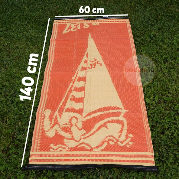 Plastik Hasır Halı Kilim Piknik Cami Park Plaj Bahçe Balkon Teras Kamp Outdoor Karavan Mat 60x140 cm - 3