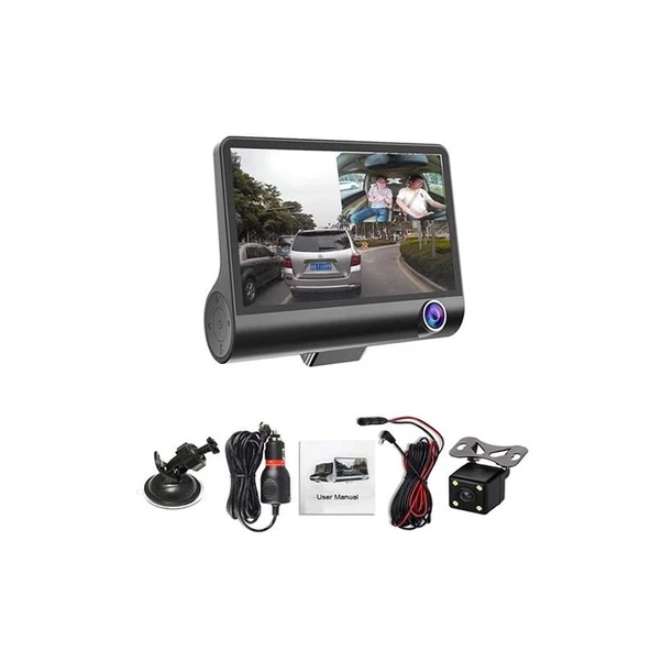 Concord  C-657 Araç İçi Kamera 3 Kameralı (Yol + Araç İçi+ Arka) FHD Video Kayıt Mikrofonlu Türkçe - Resim 4