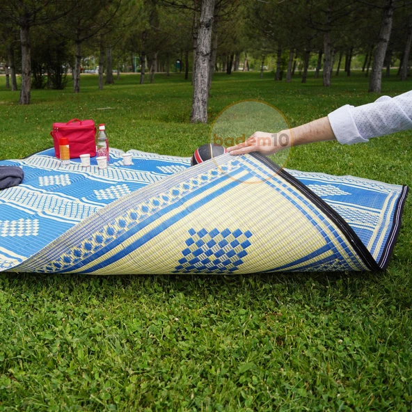 Plastik Hasır Halı Kilim Piknik Cami Park Plaj Bahçe Balkon Teras Kamp Outdoor Karavan 140 x 230 cm - Resim 2