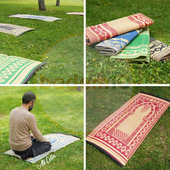 Plastik Hasır Halı Kilim Piknik Cami Park Seccade Namazla Bahçe Balkon Kamp Outdoor 60 x 120 cm - 3
