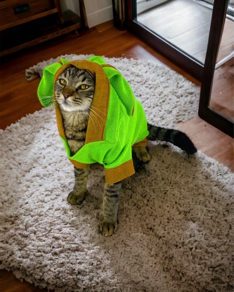 Froggy Kulaklı Duo Kedi Tulumu,Kıyafeti - 7