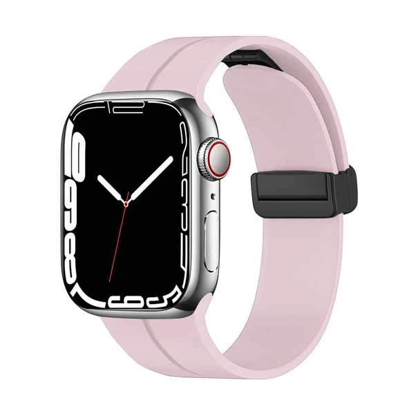 Apple Watch 10 42mm - 38/40/41mm Kordon Magnetli Ayarlanır Silikon Kordon 2/3/4/5/6/se/7/8/9