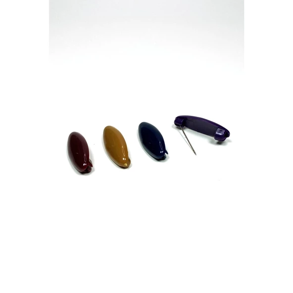 4 Adet Plastik Çengelli Eşarp Ve Şal İğnesi Karışık Renkler 4 cm - 2