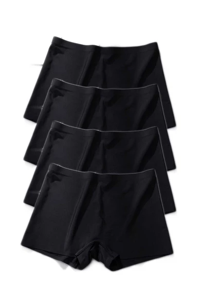 4 Adet Kadın Dikişsiz Görünmez İz Yapmaz Mini Şort Boxer Siyah - 5