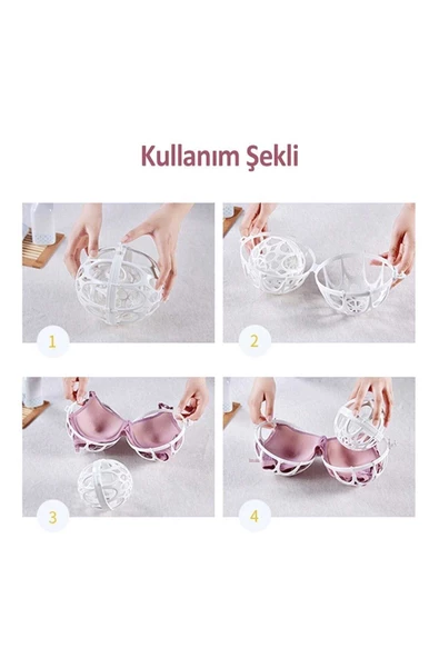 3 Adet Plastik Sütyen Koruyucu Yıkama Topu - 7