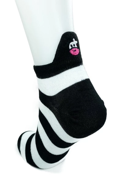 3 Çift İnek Temalı Pamuklu Yumuşak Kadın Bilek Çorap ürün görseli