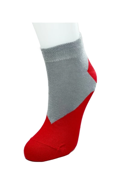 3 Çift Geometrik Desen Renkli Pamuklu Kadın Bilek Çorap - Resim 3