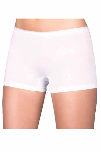 Likralı Süprem Bayan Boxer Short Beyaz 2100B - 2