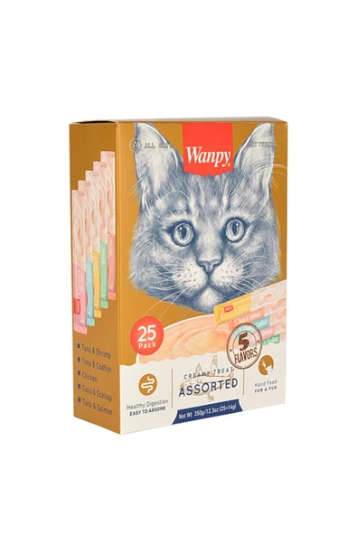 Wanpy Karışık 14x25 gr Sıvı Kedi Ödül Maması - 3