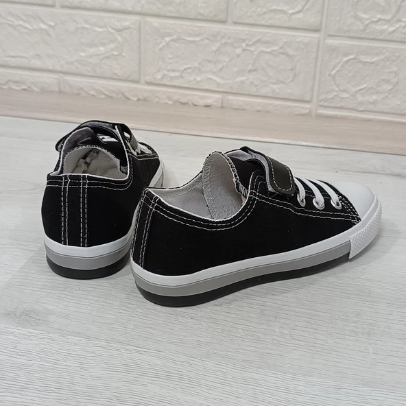 Fiyra 9002 Siyah Keten Sneaker Cırtlı Çocuk Spor Ayakkabı - 3