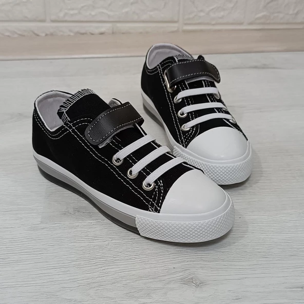 Fiyra 9002 Siyah Keten Sneaker Cırtlı Çocuk Spor Ayakkabı - 2