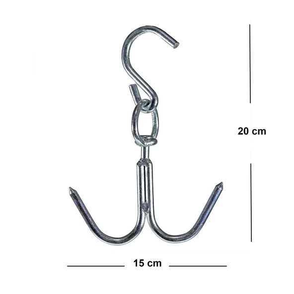 Kasap Et Kancası Kurban Asma Kancası Dönerli Çift Taraflı 8 mm Çengel - 3