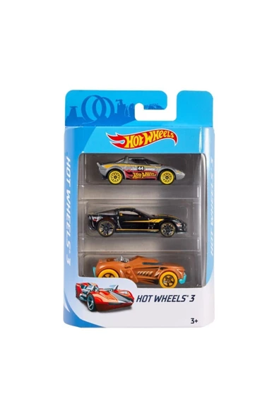 Hot Wheels 3lü Araba Seti Oyuncak Araba Koleksiyonu, 164 Ölçek