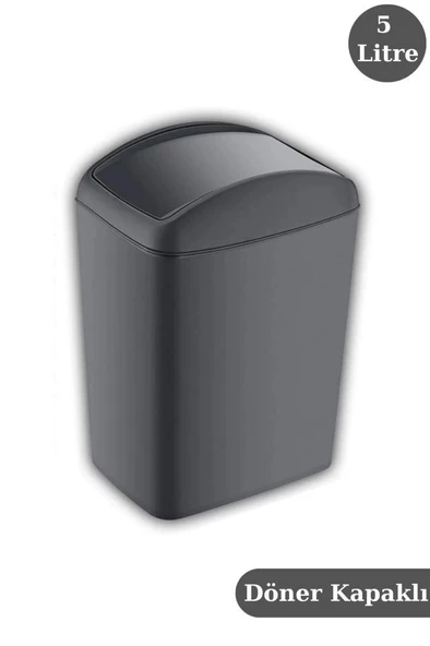 Digithome Soft Çöp Kovası Döner Kapaklı 5 Lt Antrasit  - 187-04 C320.049