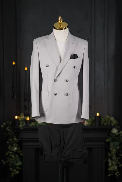 Sir Regular Fit Çift Yırtmaç Astarlı Erkek Kruvaze Tek Ceket - 6