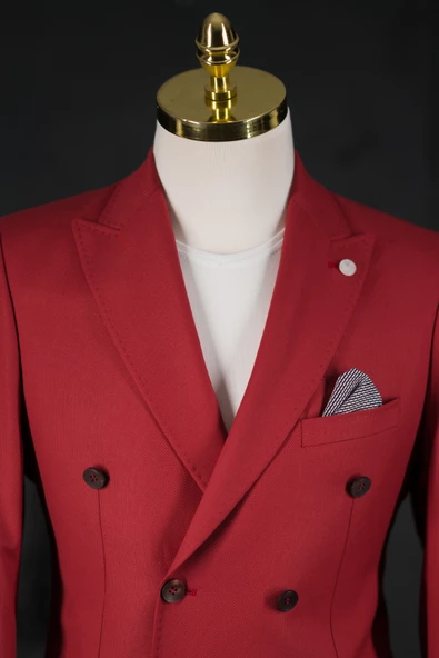 Sir Regular Fit Çift Yırtmaç Astarlı Erkek Kruvaze Tek Ceket - 3