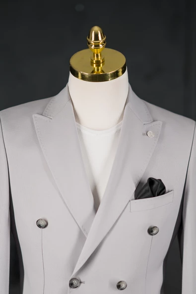 Sir Regular Fit Çift Yırtmaç Astarlı Erkek Kruvaze Tek Ceket - 7