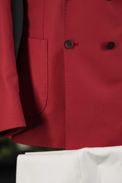 Sir Regular Fit Çift Yırtmaç Astarlı Erkek Kruvaze Tek Ceket - 5