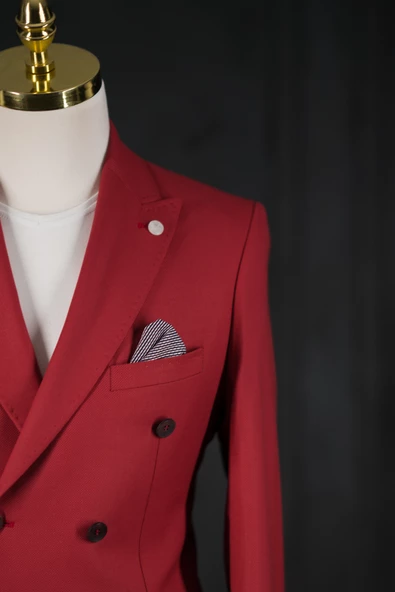 Sir Regular Fit Çift Yırtmaç Astarlı Erkek Kruvaze Tek Ceket - 4