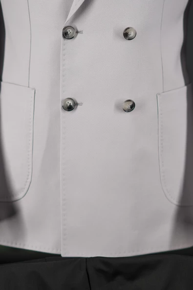 Sir Regular Fit Çift Yırtmaç Astarlı Erkek Kruvaze Tek Ceket - 10