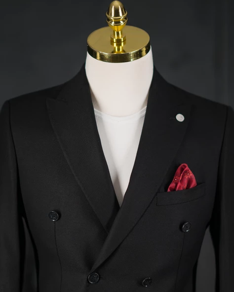 Sir Regular Fit Çift Yırtmaç Astarlı Erkek Kruvaze Tek Ceket - 12