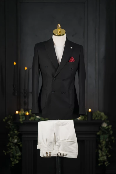 Sir Regular Fit Çift Yırtmaç Astarlı Erkek Kruvaze Tek Ceket - 11