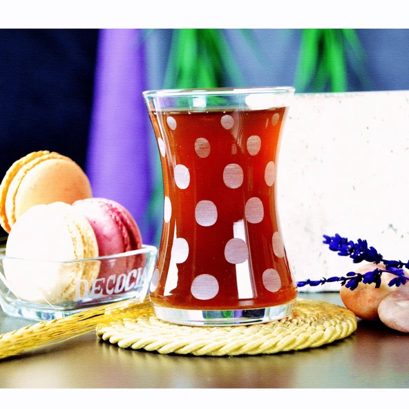 Decocia Nazen 6 Kişilik 12 Parça Çay Seti 175cc Hotpoint Desenli - Resim 2