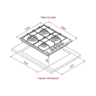 TEKA HLX 640 KBC0E GAZLI OCAK SİYAH - 3