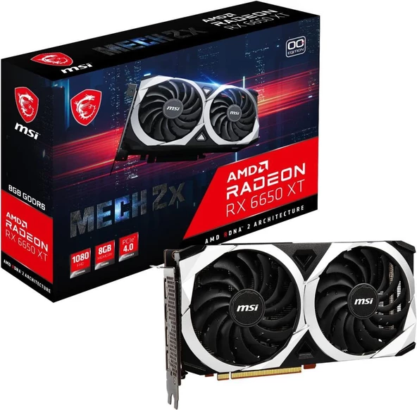 Msı Rx 6650 Xt Mech 2X 8G Oc 128 Bit Gddr6 8 Gb Ekran Kartı