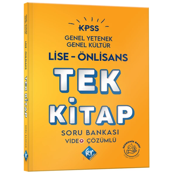 2024 KPSS Lise ÖnLisans Genel Yetenek Genel Kültür Tek Kitap Soru Bankası KR Akademi Yayınları