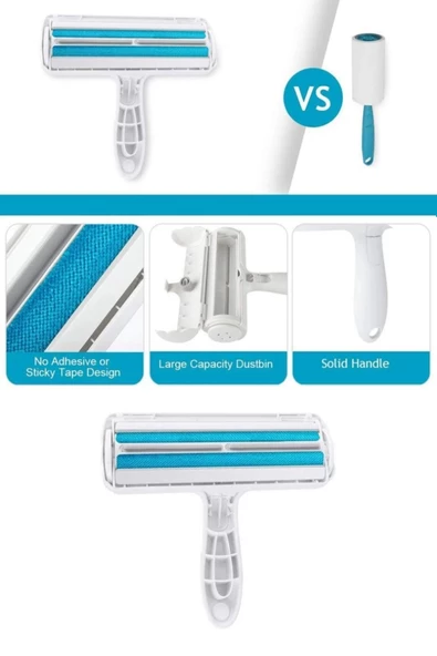 Kedi Köpek Evcil Hayvan Tüy Temizleyici Kıl Toz Toplayıcı Hazneli Elbise Halı Yatak Temizleme - 2