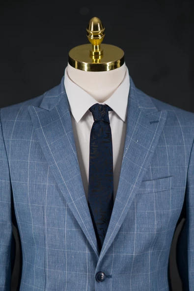 Sir Regular Fit Torba Cep Ekoseli Çift Yırtmaç Yarım Astarlı Erkek Tek Ceket - 2