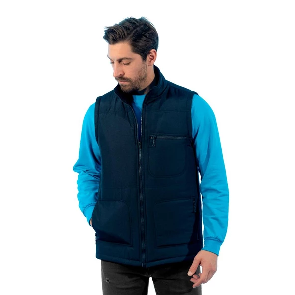 Şensel, Polarlı Yelek, Lacivert -118E145- Kışlık Yelek-Vest
