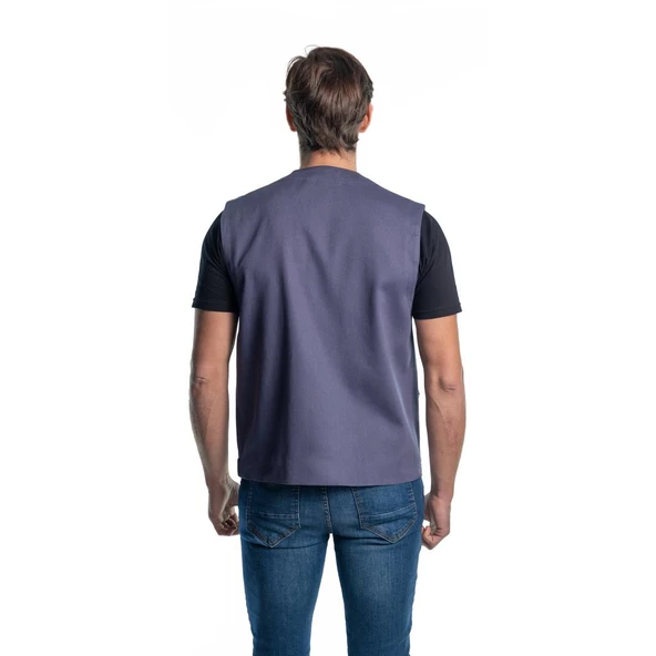 Şensel, Yelek, Gri -118E932- Dört Cepli Yelek-Yazlık Yelek - 2