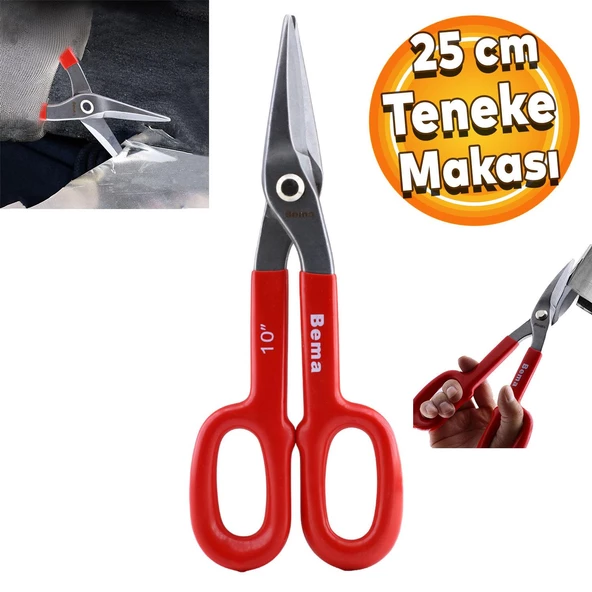 Bema İzole Saplı Tenekeci Sac Kesme Makası 25 cm