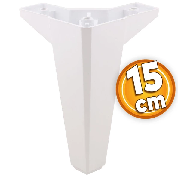 Sedir Lüks Mobilya Kanepe Sehpa Tv Ünitesi Koltuk Ayağı 15 Cm Beyaz Baza Ayakları (4 ADET) - 7