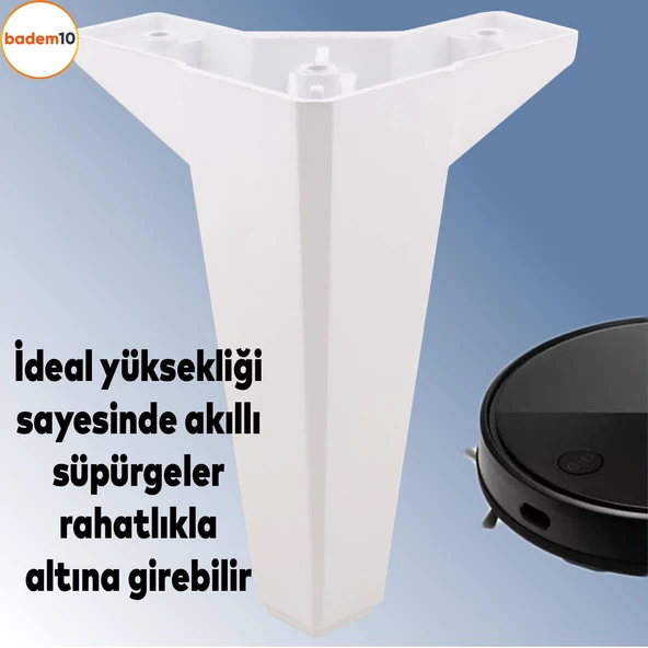 Sedir Lüks Mobilya Kanepe Sehpa Tv Ünitesi Koltuk Ayağı 15 Cm Beyaz Baza Ayakları (4 ADET) - 3