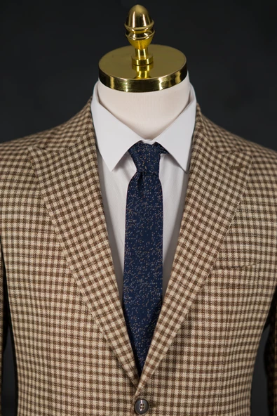 Sir Regular Fit Torba Cep Ekoseli Çift Yırtmaç Yarım Astarlı Erkek Tek Ceket - 2