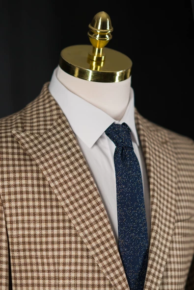 Sir Regular Fit Torba Cep Ekoseli Çift Yırtmaç Yarım Astarlı Erkek Tek Ceket - 3