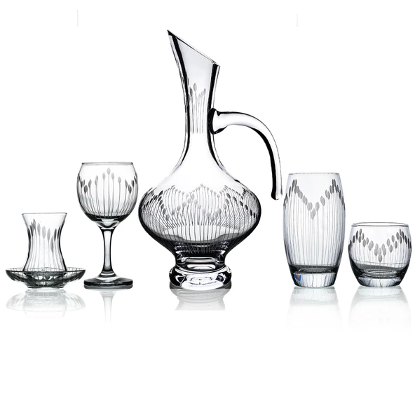 Decocia Pudgy 61 Parça  12 Kişilik  Bardak Çeyiz Seti Bosna Karaflı Vega Desenli ürün görseli