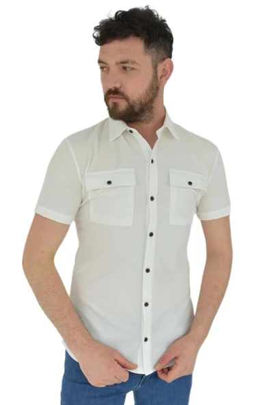 Erkek Polo Yaka Cepli Dügmeli Tişört Waffle 2362 BGL-ST02798 - Resim 11