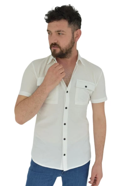 Erkek Polo Yaka Cepli Dügmeli Tişört Waffle 2362 BGL-ST02798 - Resim 6