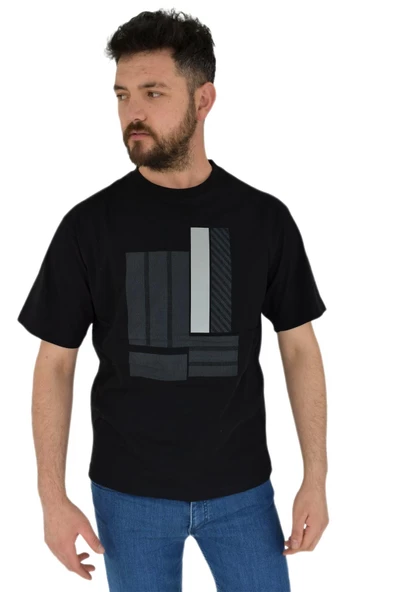 Erkek Baskılı Oversize Tişört 2378 BGL-ST02802 - Resim 2