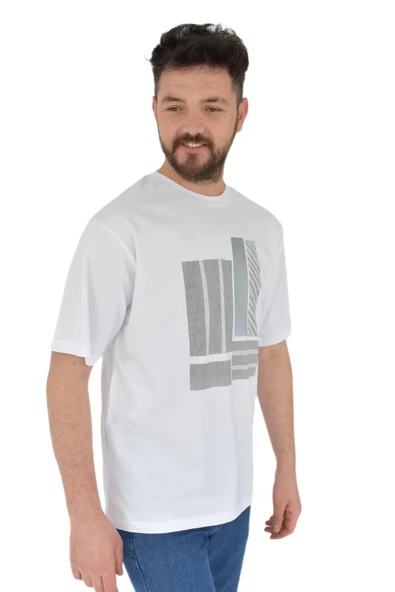 Erkek Baskılı Oversize Tişört 2378 BGL-ST02802 - Resim 8