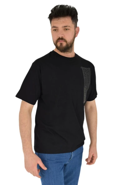 Erkek Baskılı Oversize Tişört 2380 BGL-ST02803 - Resim 7