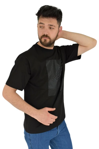 Erkek Baskılı Oversize Tişört 2379 BGL-ST02804 - 7