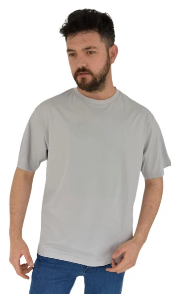 Erkek Baskılı Oversize Tişört 2379 BGL-ST02804 - 4
